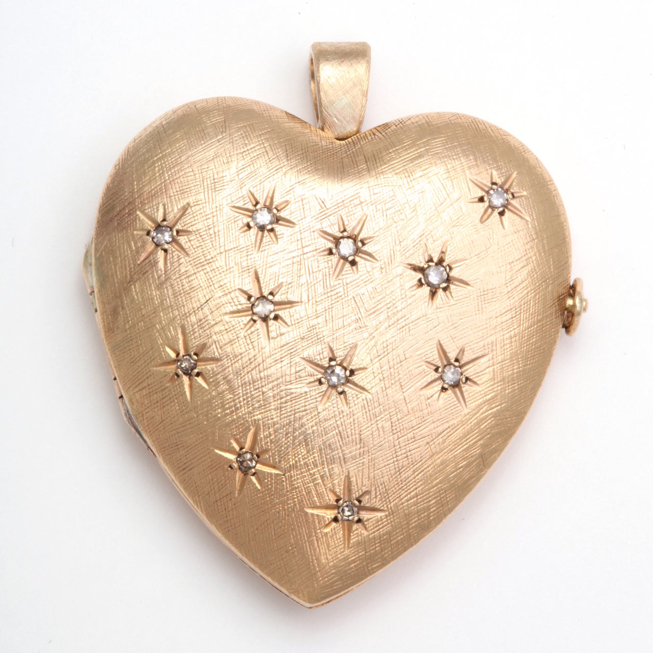 Large Gold And Diamond Heart Locket