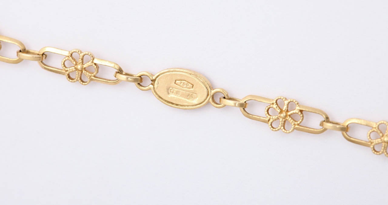 1950er Gold offenes Glied zarte Blumenkette Halskette 1