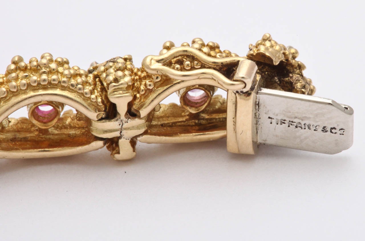 1950s Tiffany & Co. Ruby Diamond Gold Open Link Bracelet 1