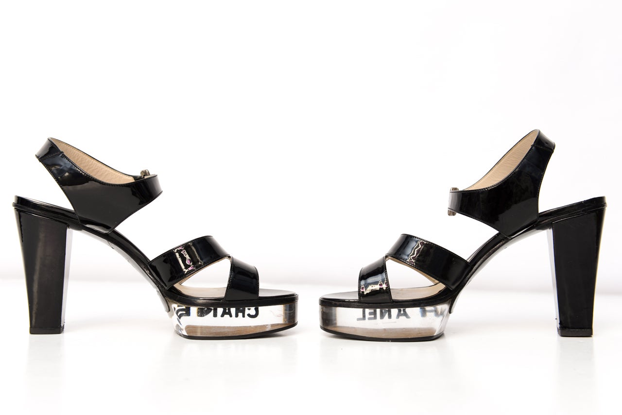 Chanel lucite  Heels For Sale 3