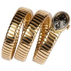 Bulgari Lady's Yellow Gold Snake-Form Bracelet Watch