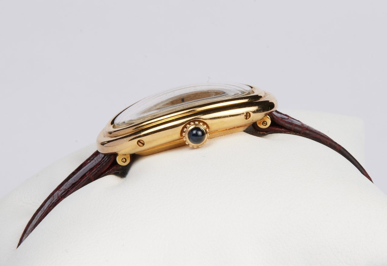 Women's Cartier Yellow Gold Baignoire Wristwatch For Sale
