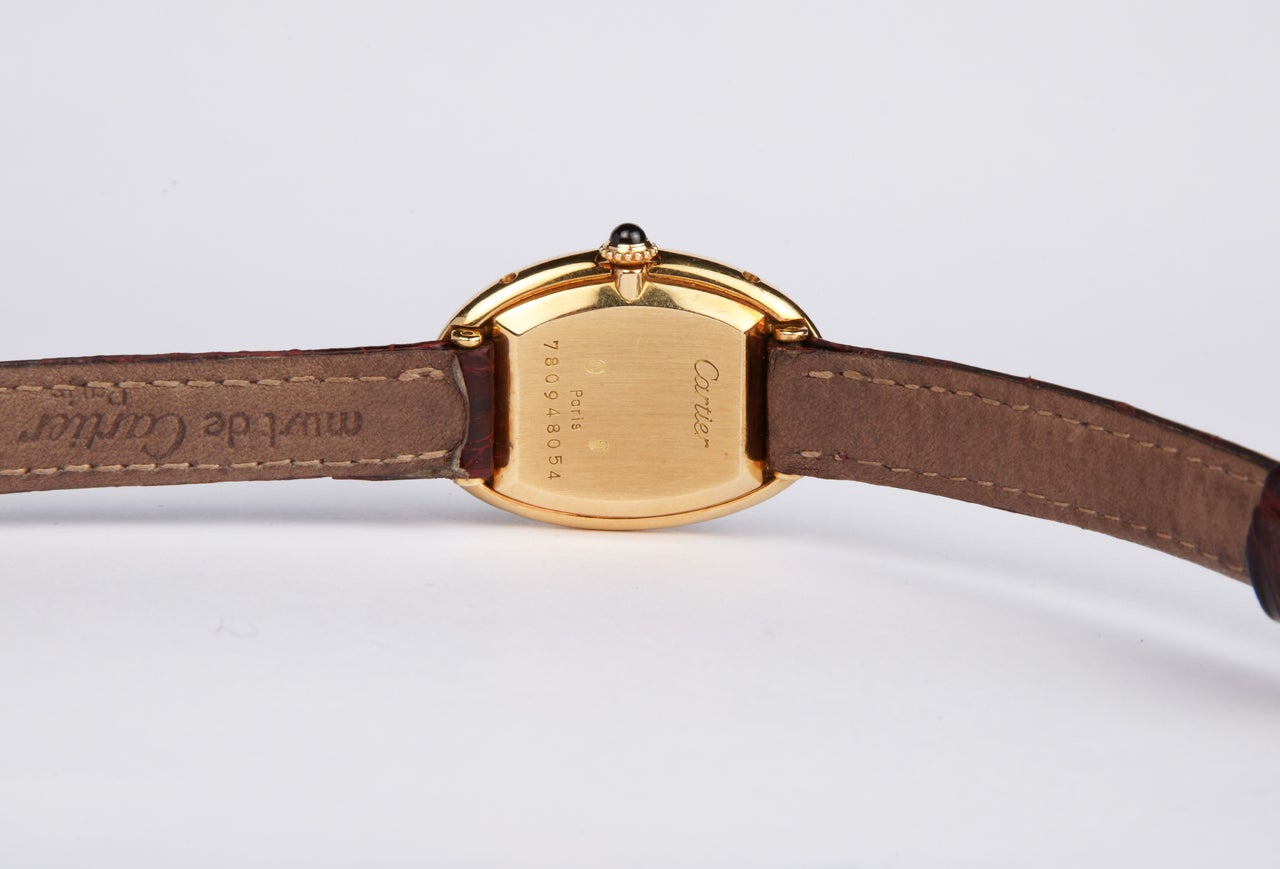 Cartier Yellow Gold Baignoire Wristwatch For Sale 2