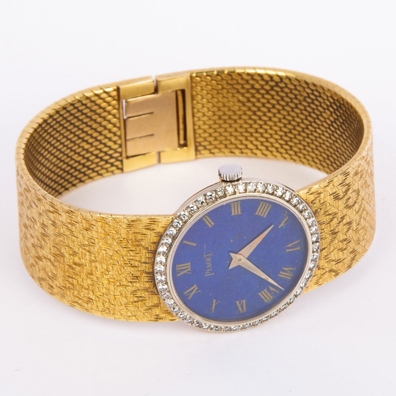 Women's Piaget Lady's Yellow Gold, Diamond and Lapis Bracelet Watch