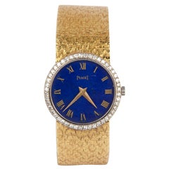 Piaget Lady's Yellow Gold, Diamond and Lapis Bracelet Watch
