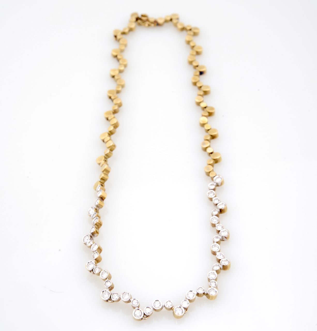 70's Diamond Geometric Bubble Gold Necklace 2