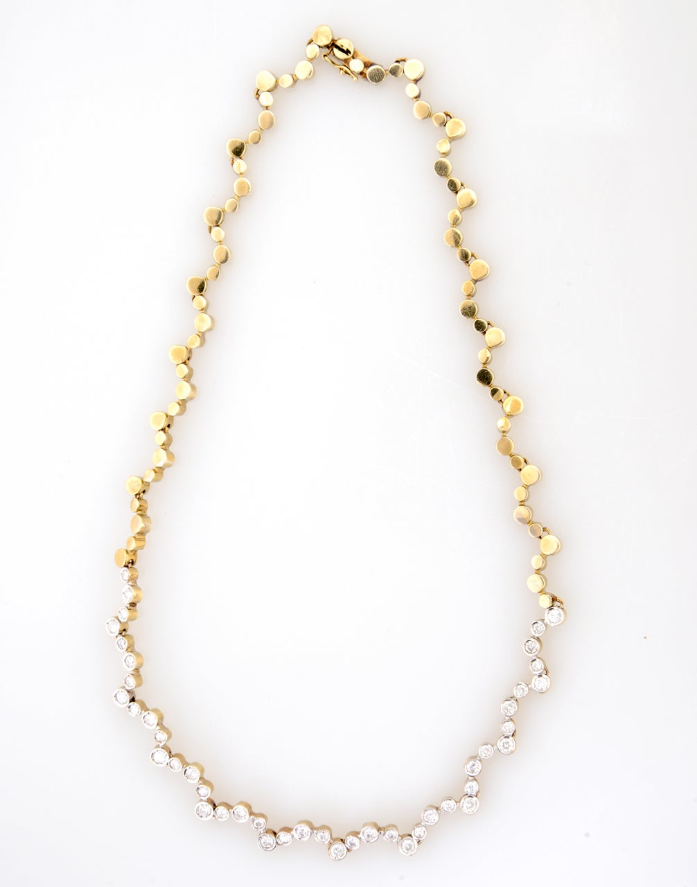 70's Diamond Geometric Bubble Gold Necklace 4