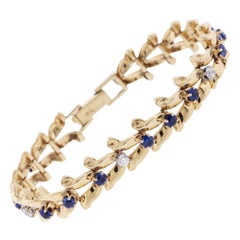 Raymond Yard Sapphire Diamond Gold Ribbon-Link Bracelet