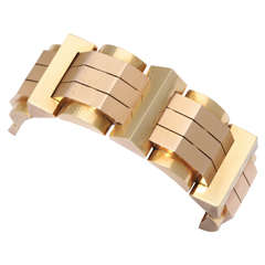 1940s Retro Geometric Gold Bracelet