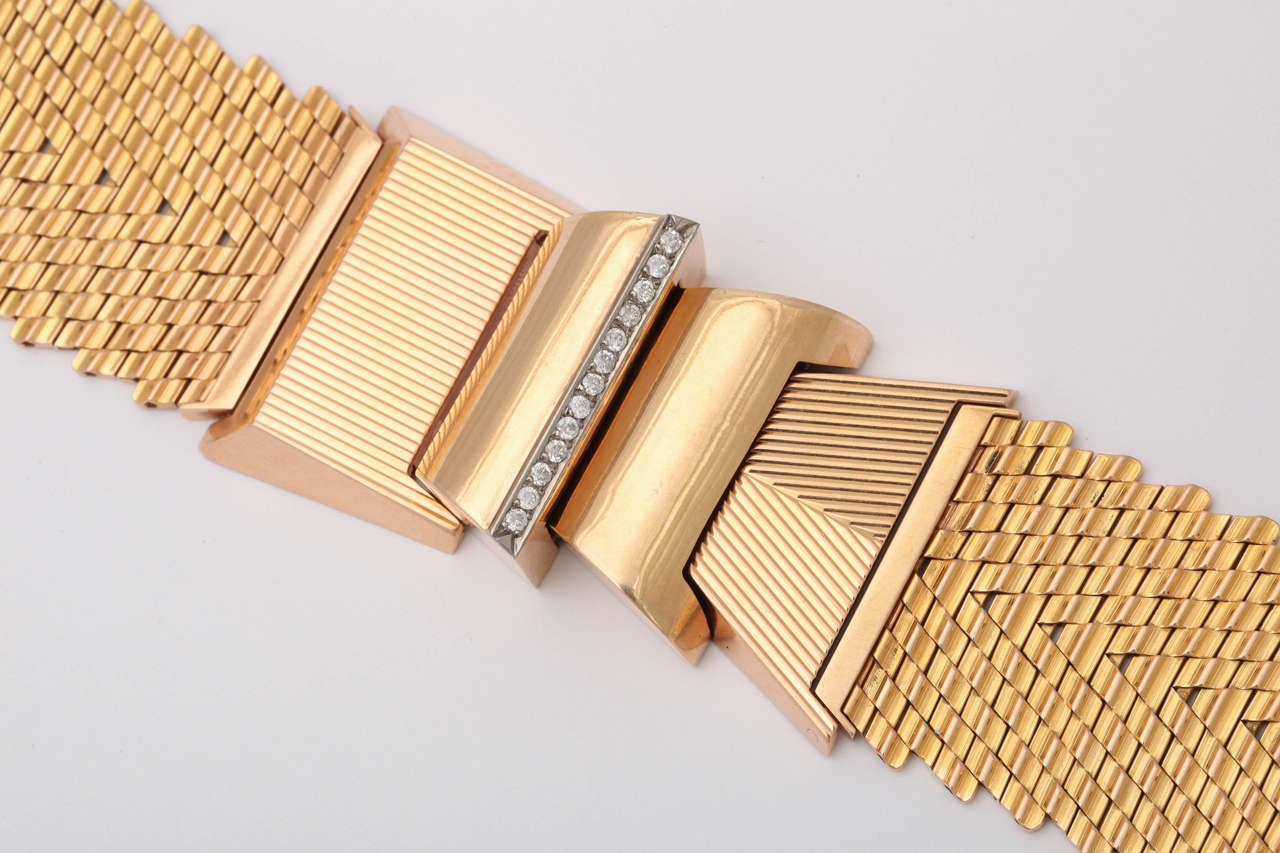 Women's Retro Diamond Gold Bracelet For Sale