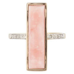 Never Ending Pink Opal Yellow Gold Vertical Cocktail Ring