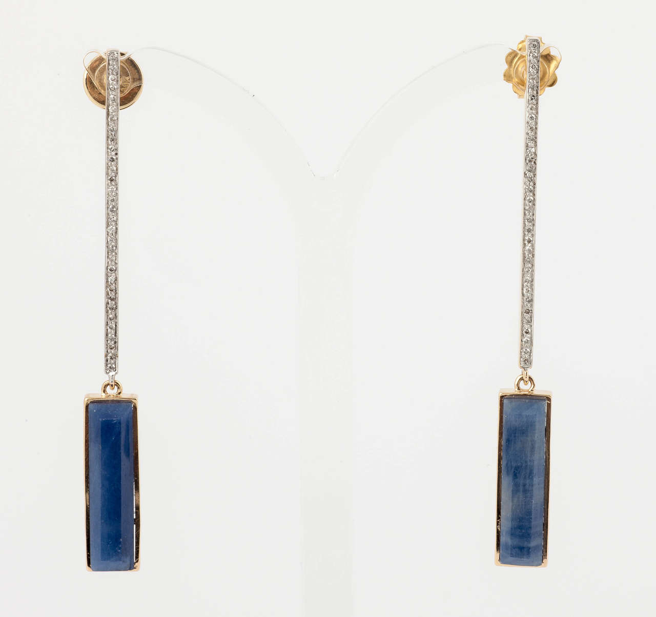 NeverEnding Sapphire and Diamond Bar Earrings 3