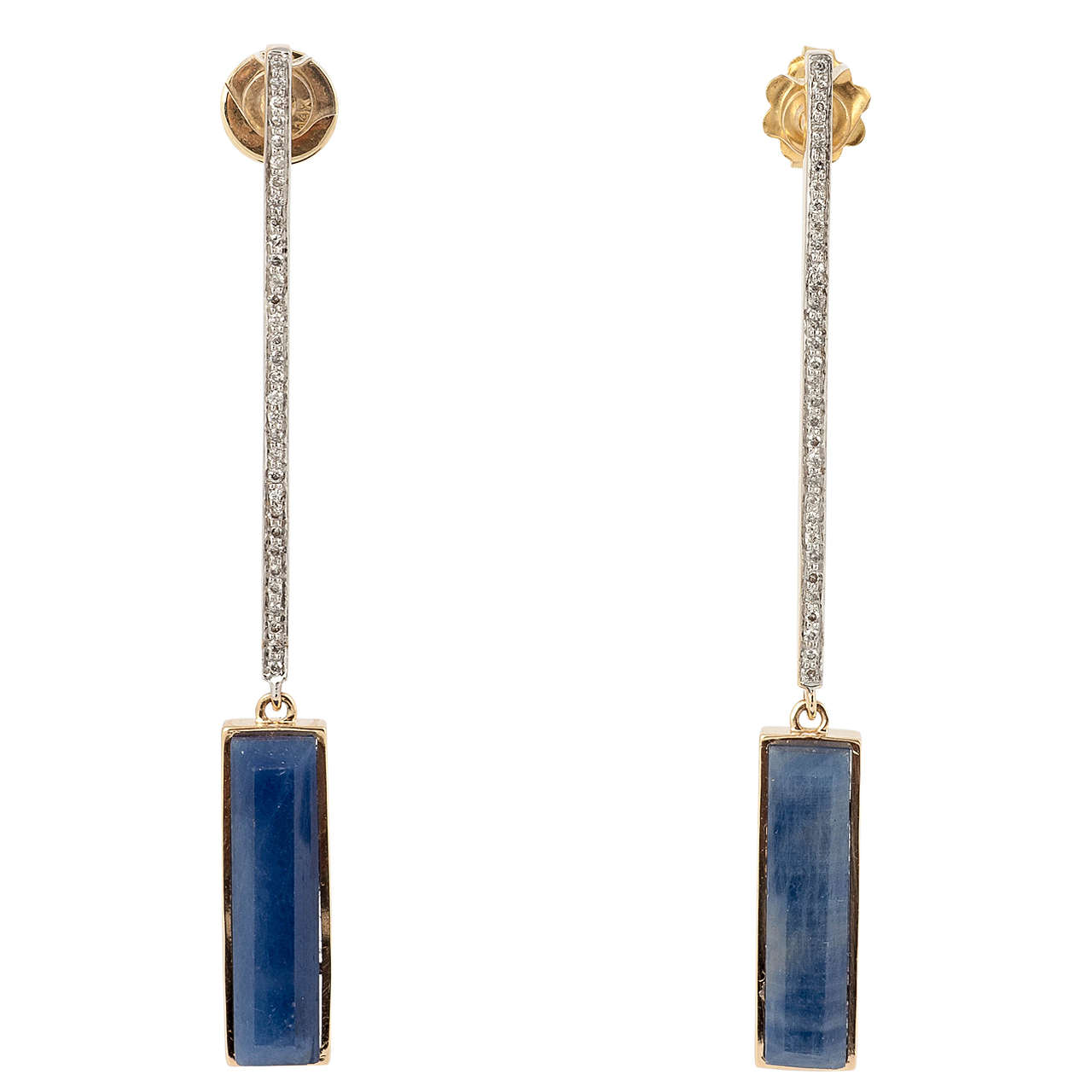 NeverEnding Sapphire and Diamond Bar Earrings
