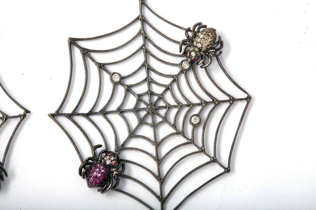 Contemporary Spider Web Earrings