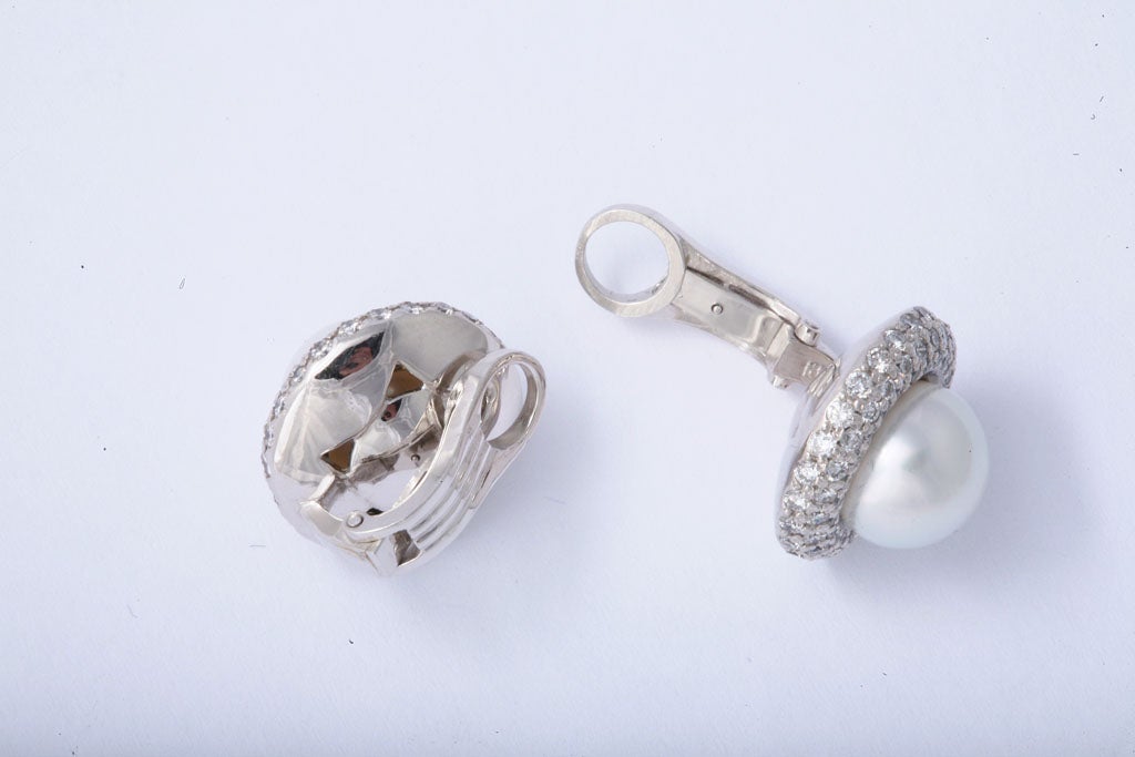 Women's Pearl & Diamond Earrings