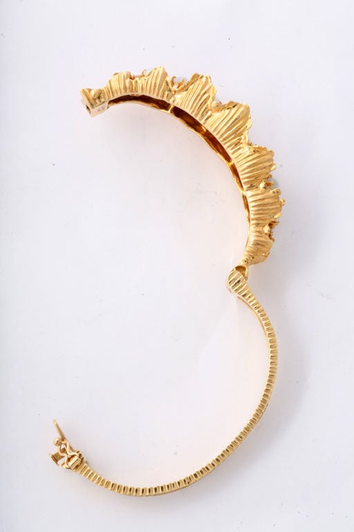 Women's Gold Diamond & Opal Bracelet For Sale