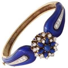 Bracciale floreale in oro e smalto