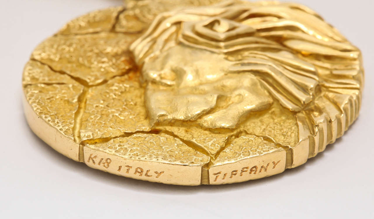 Women's Tiffany & Co. Gold Zodiac Leo Pendant and Chain Necklace