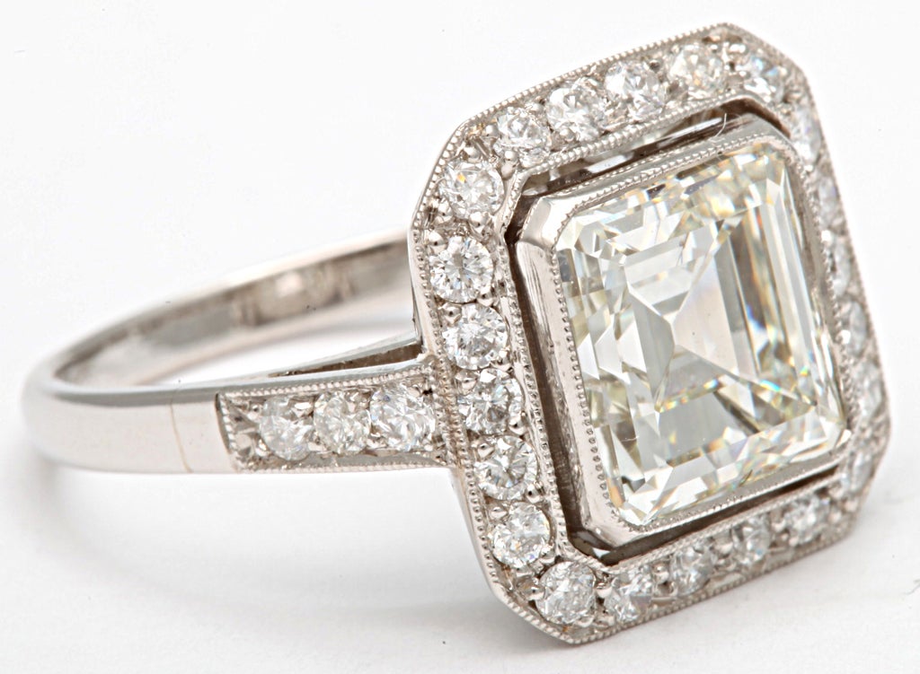 Ascher Cut Diamond Engagement Ring For Sale 1