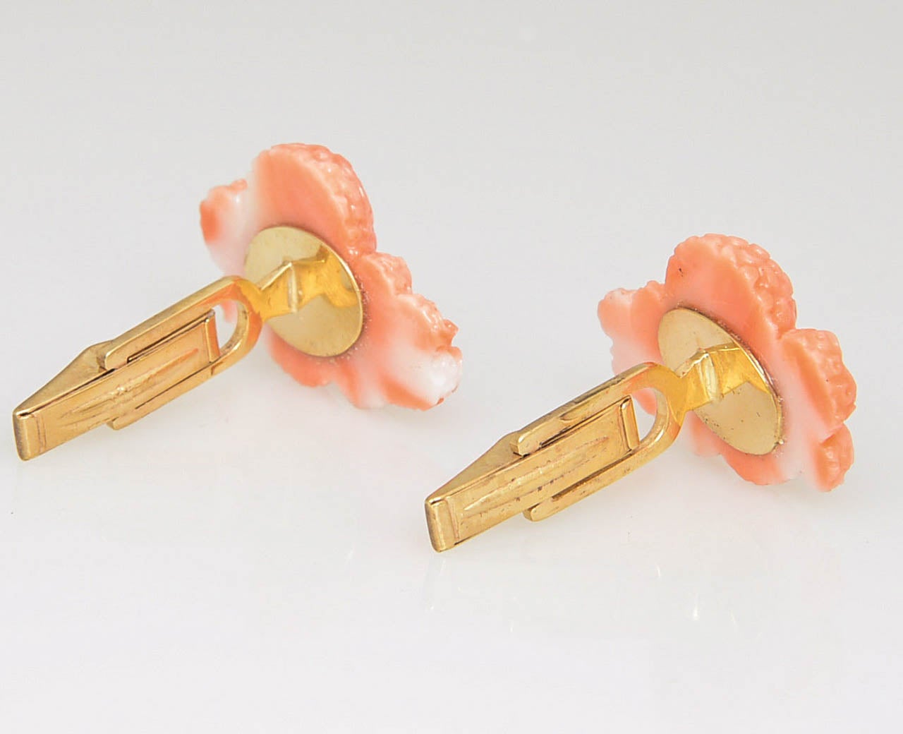Carved Coral Octopus Cufflinks 2
