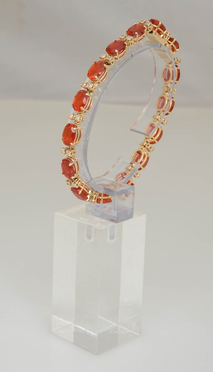 fire opal tennis bracelet