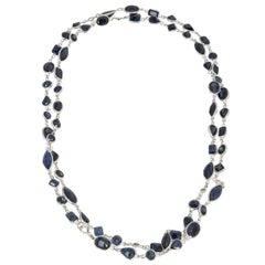 Sapphire Diamond by the Yard Gold Necklace