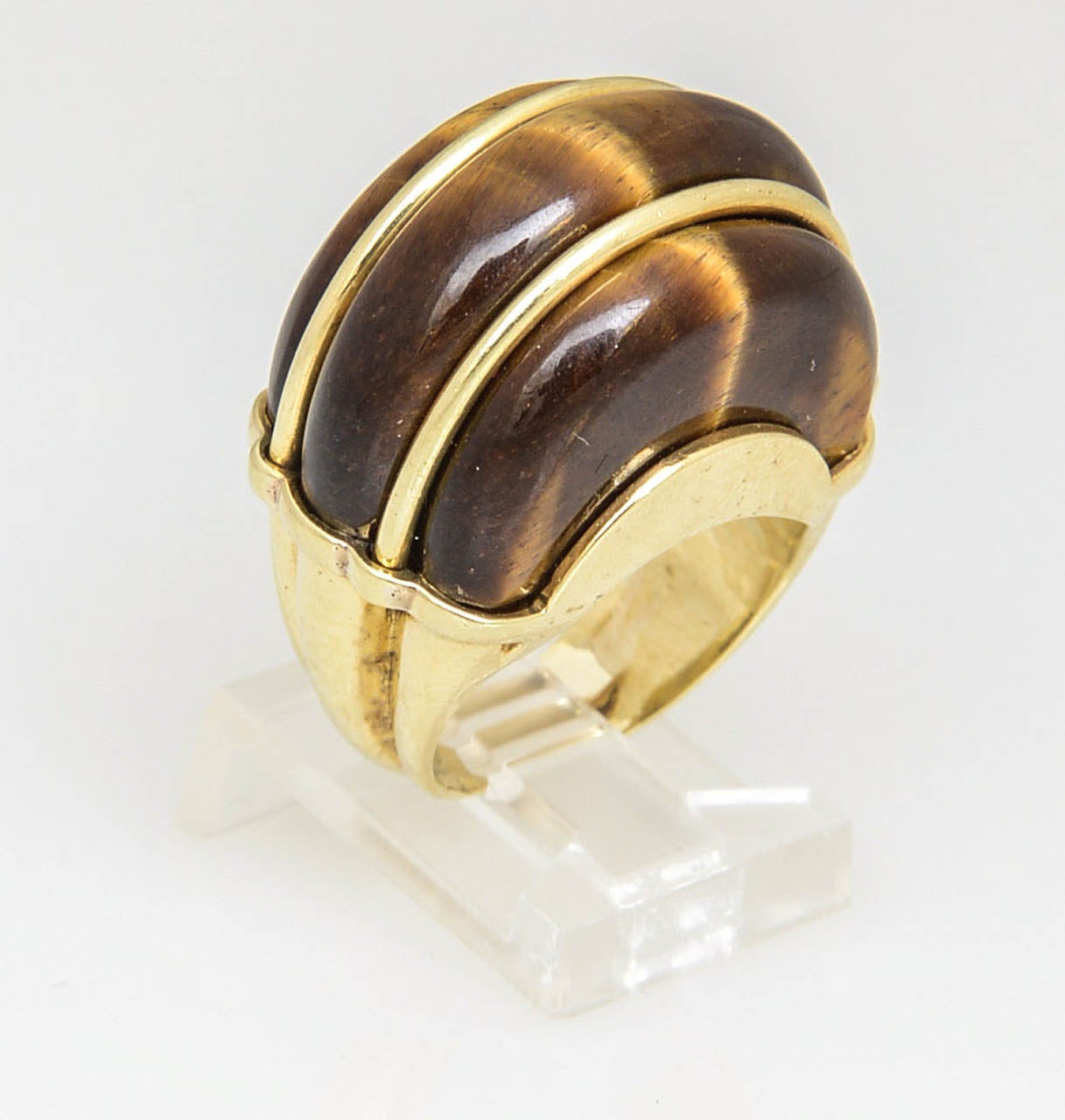 1970s Tiger's Eye and Gold Ring 1