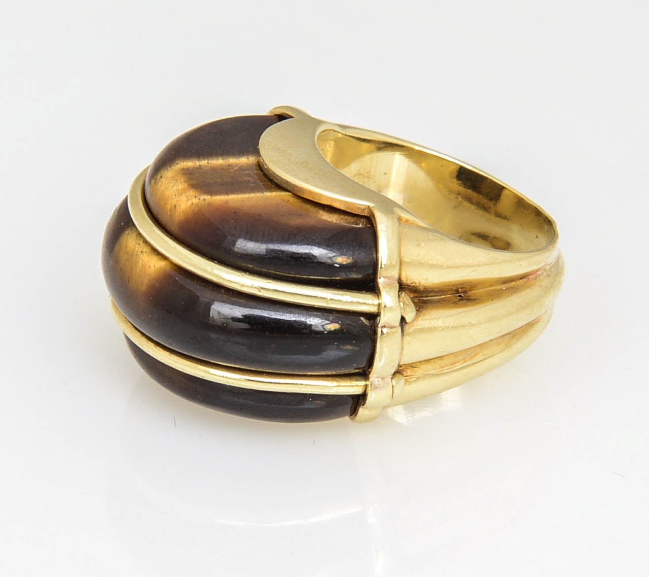 1970s Tiger's Eye and Gold Ring 3