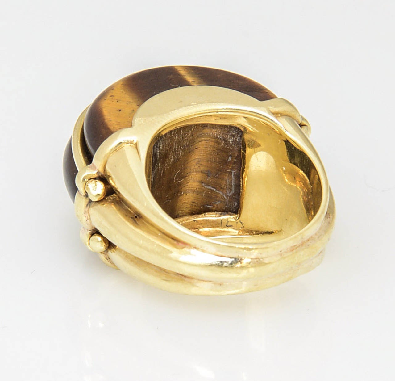 1970s Tiger's Eye and Gold Ring 4