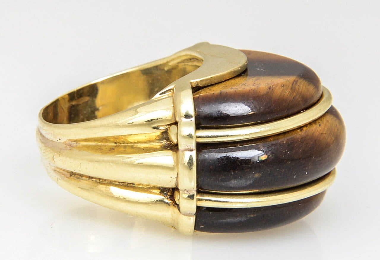 1970s Tiger's Eye and Gold Ring 5