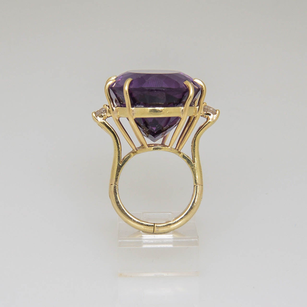 large amethyst and diamond ring