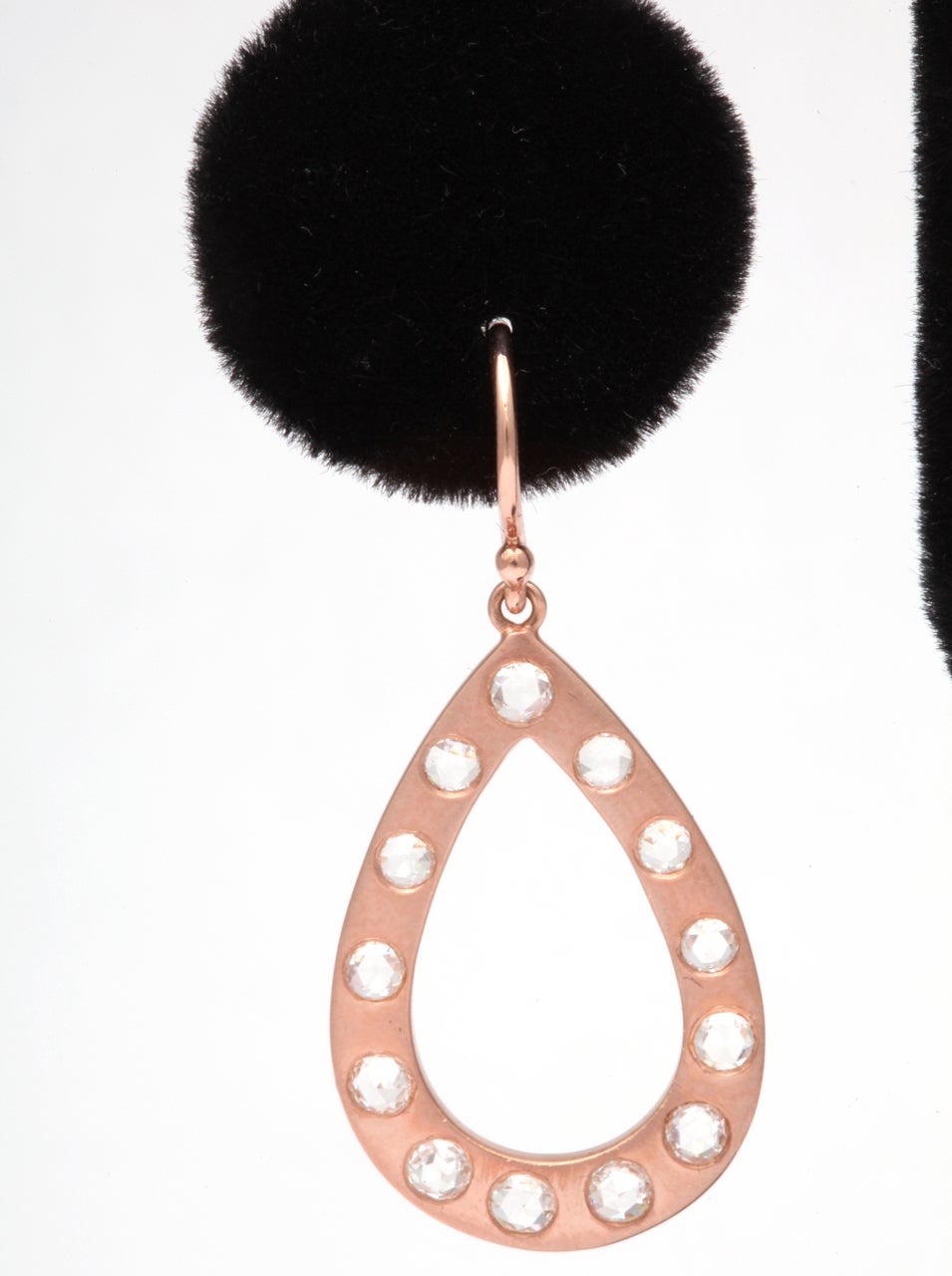 Rose Gold and Rose Cut Diamond Earrings For Sale 1