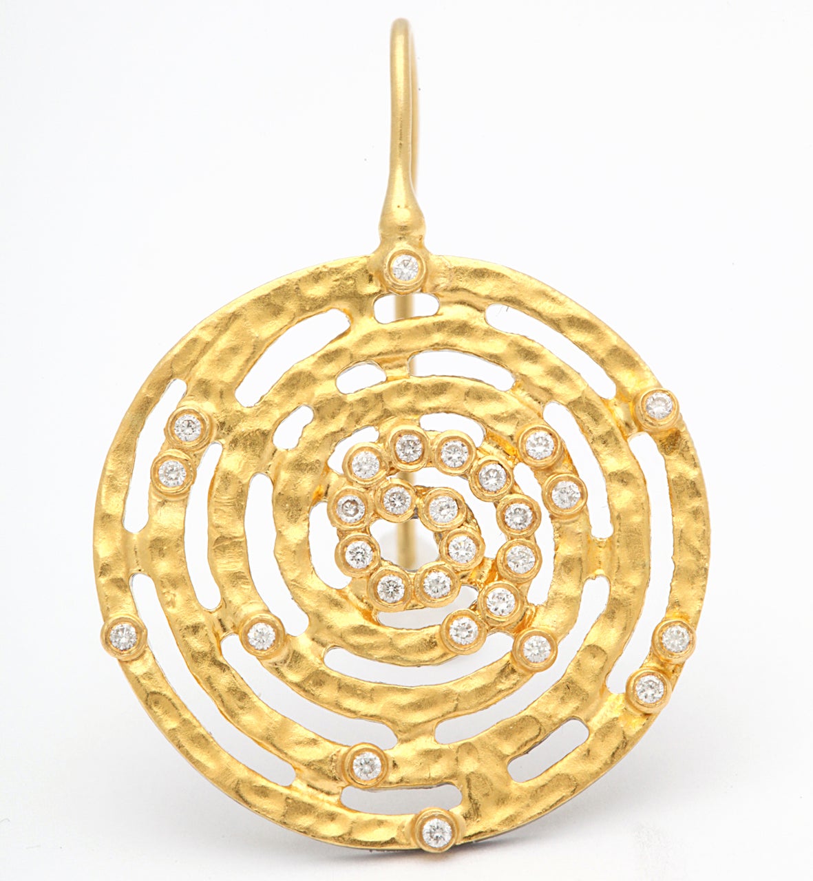 Women's sterling silver,  yellow gold and diamond earrings