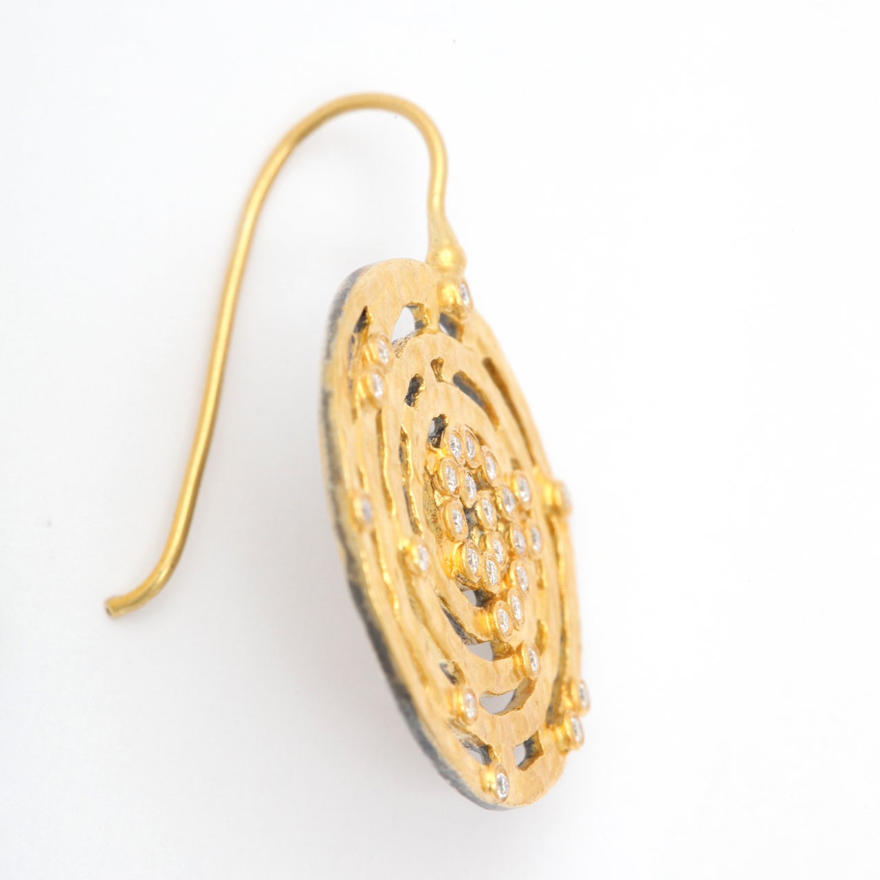 sterling silver,  yellow gold and diamond earrings 3