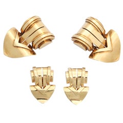 Gold Dress Clips with Matching Gold ear Screws