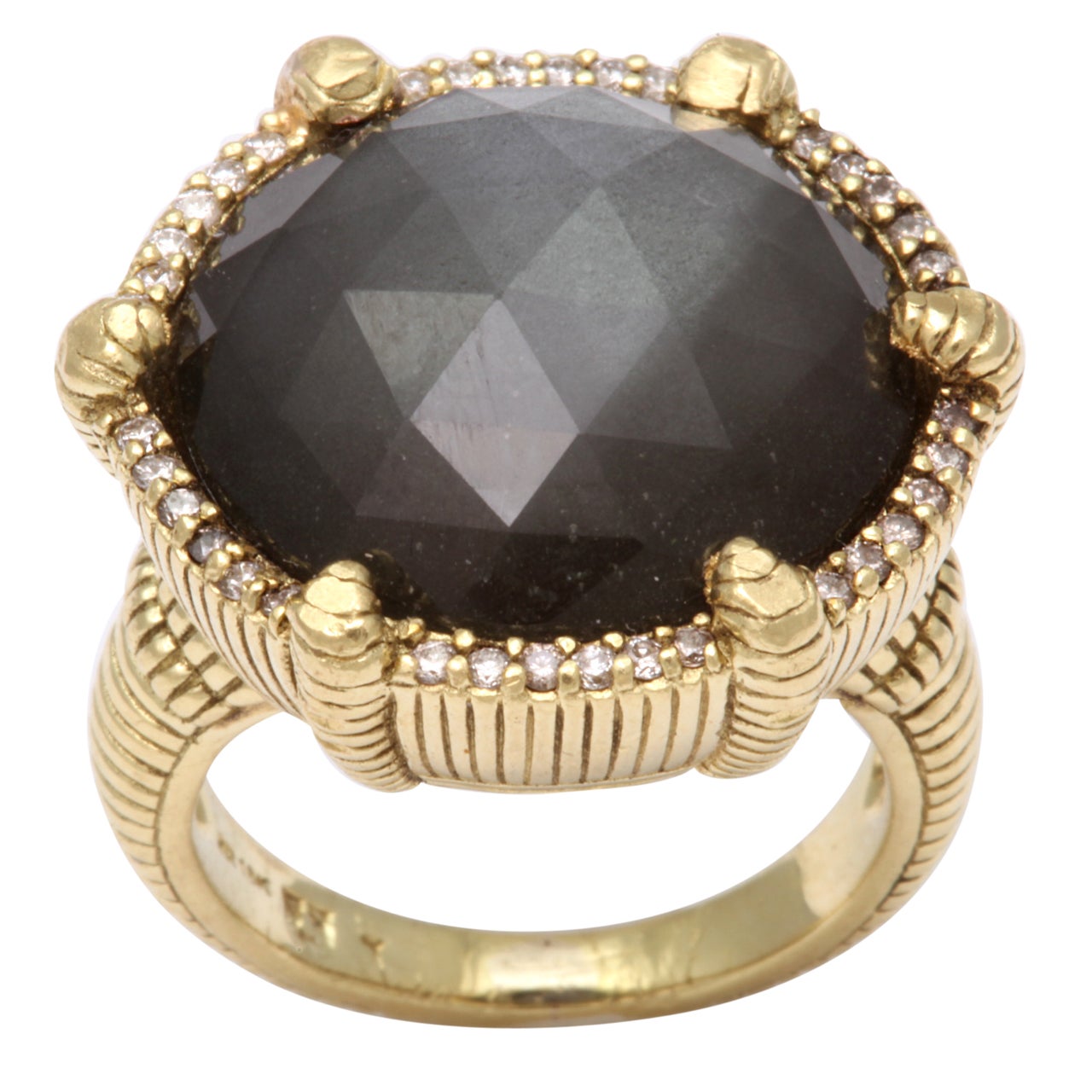 Gold Diamond and Quartz ring at 1stdibs