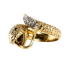Gold 
Diamond Serpent Ring