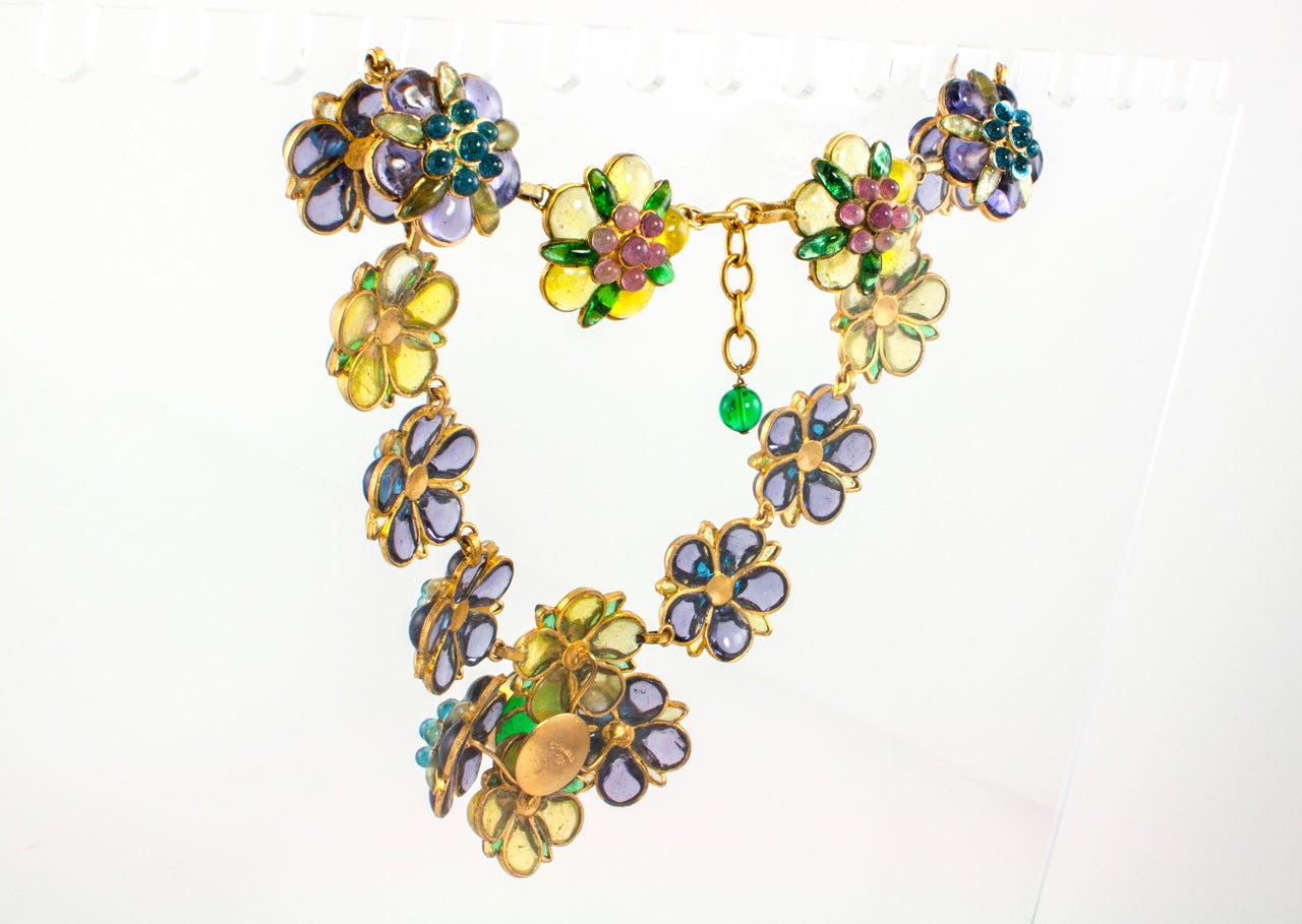 Women's Stunning Floral Gripoix Necklace by Chanel