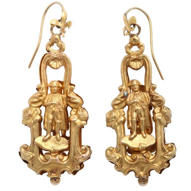 Rare French Chandelier Earrings, Georgian Period