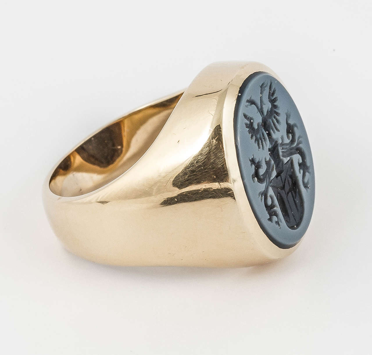 Sardonyx Gold Armorial Signet Ring 1