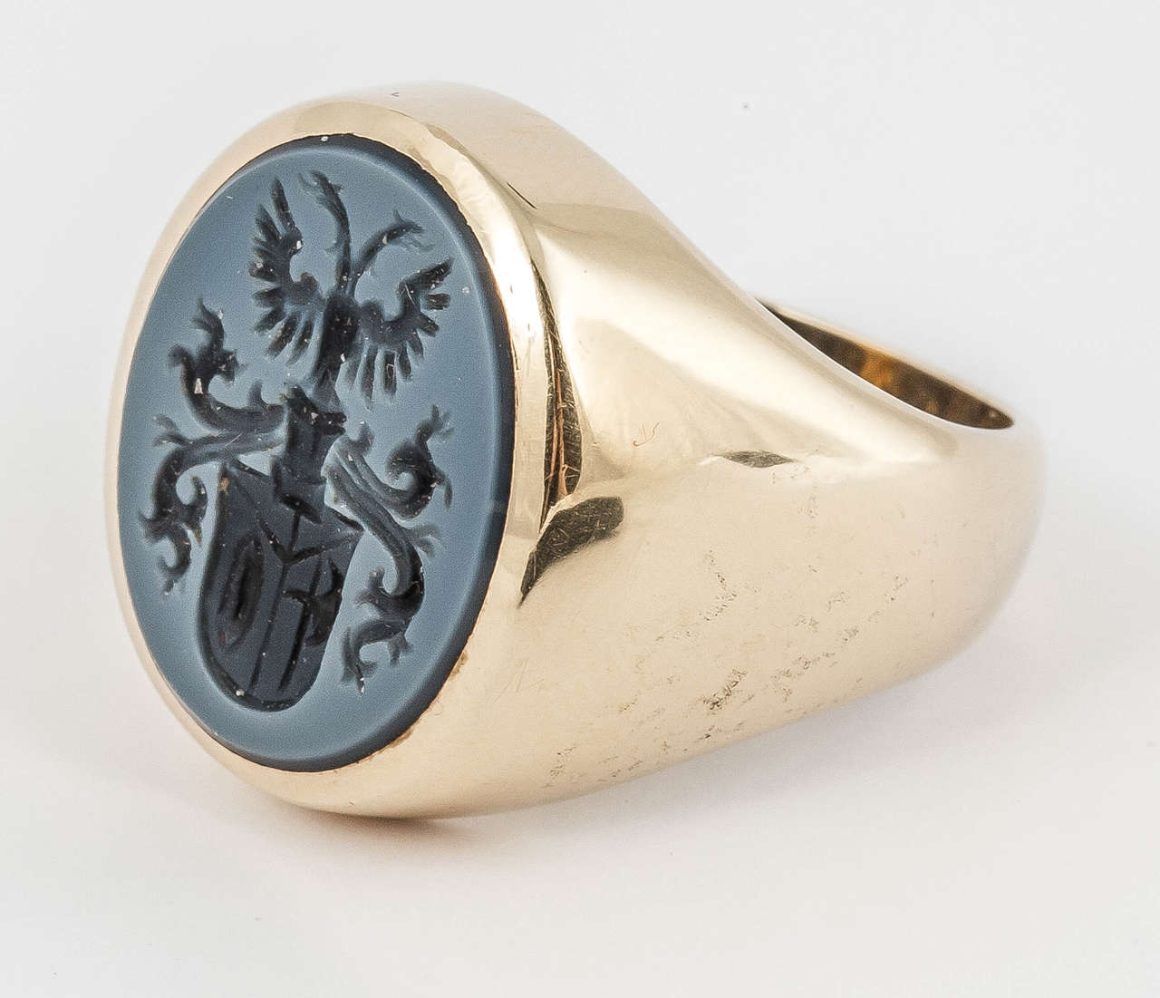 Sardonyx Gold Armorial Signet Ring 2