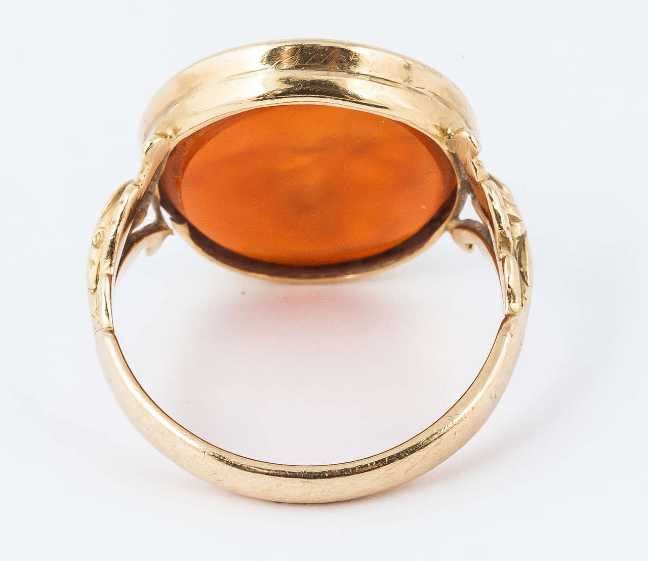 Women's or Men's Georgian Antique Carnelian Gold Signet Ring