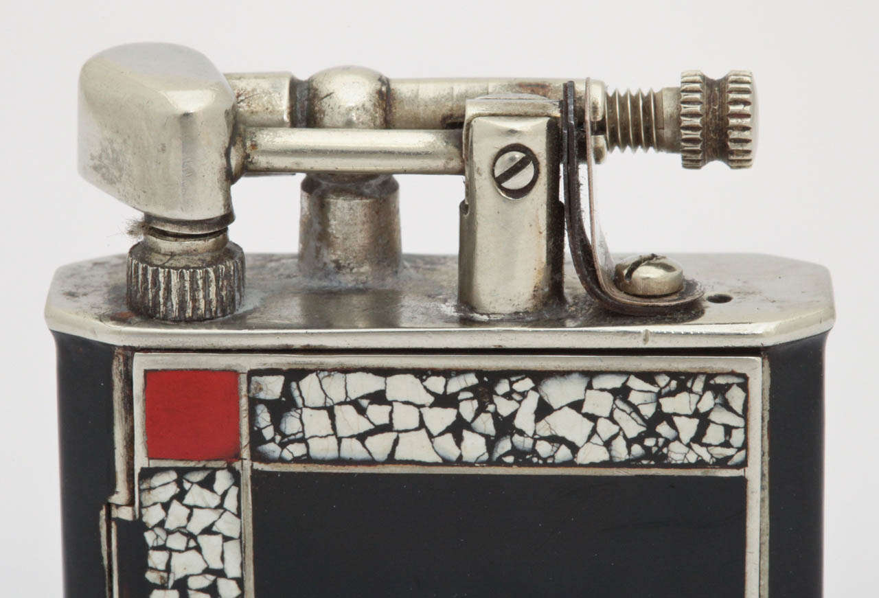 Women's or Men's Hermann Art Deco Enamel Concealed Watch Lighter