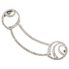 Edwardian Rose Diamond Platinum Open Hair Ornament