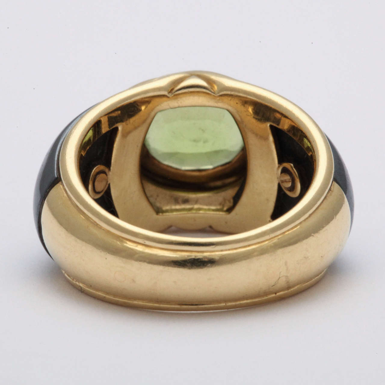 Women's Bulgari Peridot Steel Gold Ring