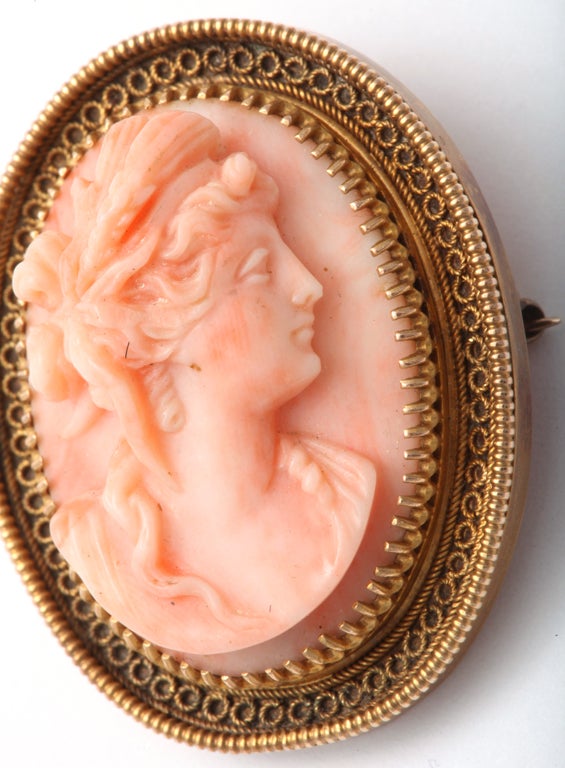 Victorian Antique Coral Cameo