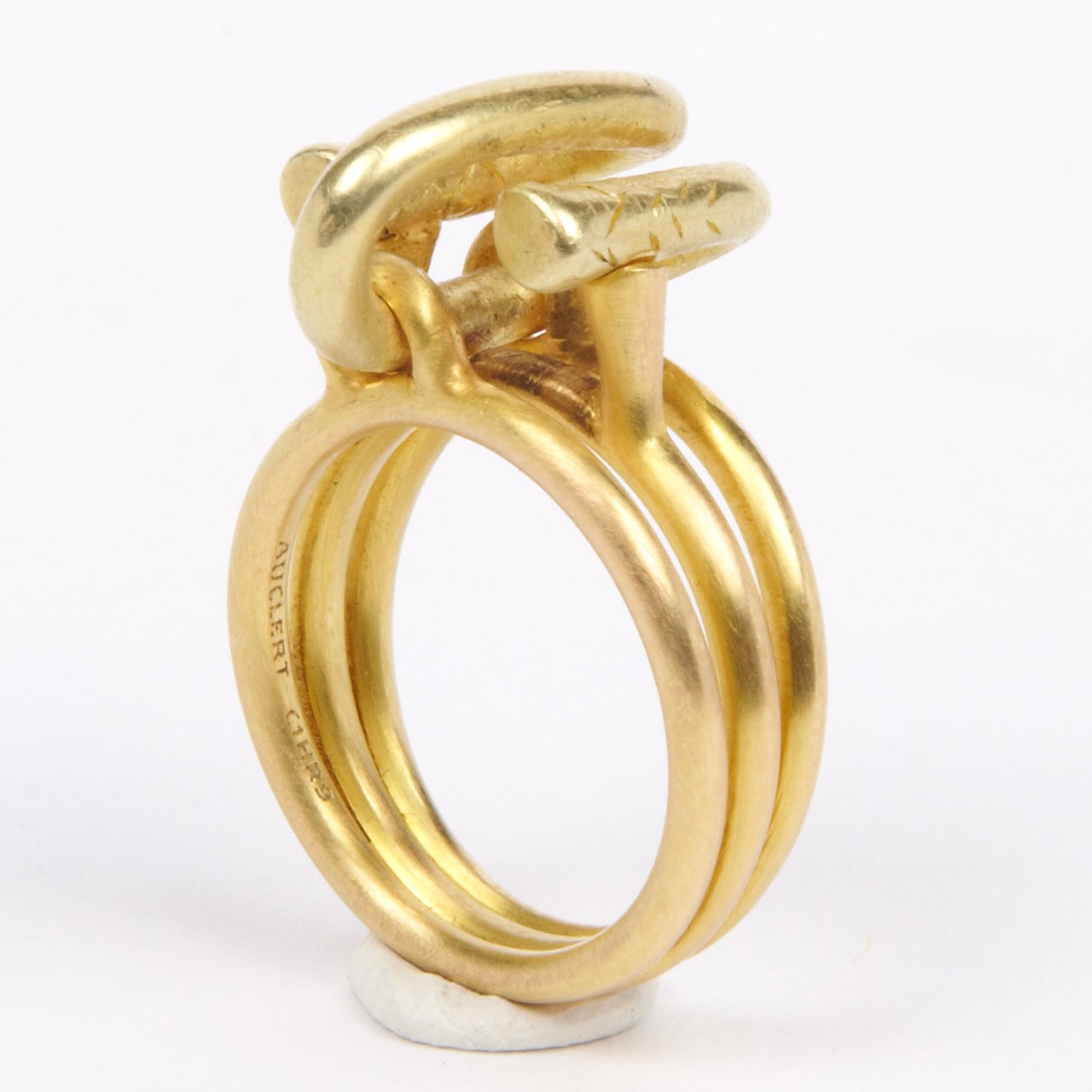 Women's Ring With An Antique Gold Hair Ornament For Sale