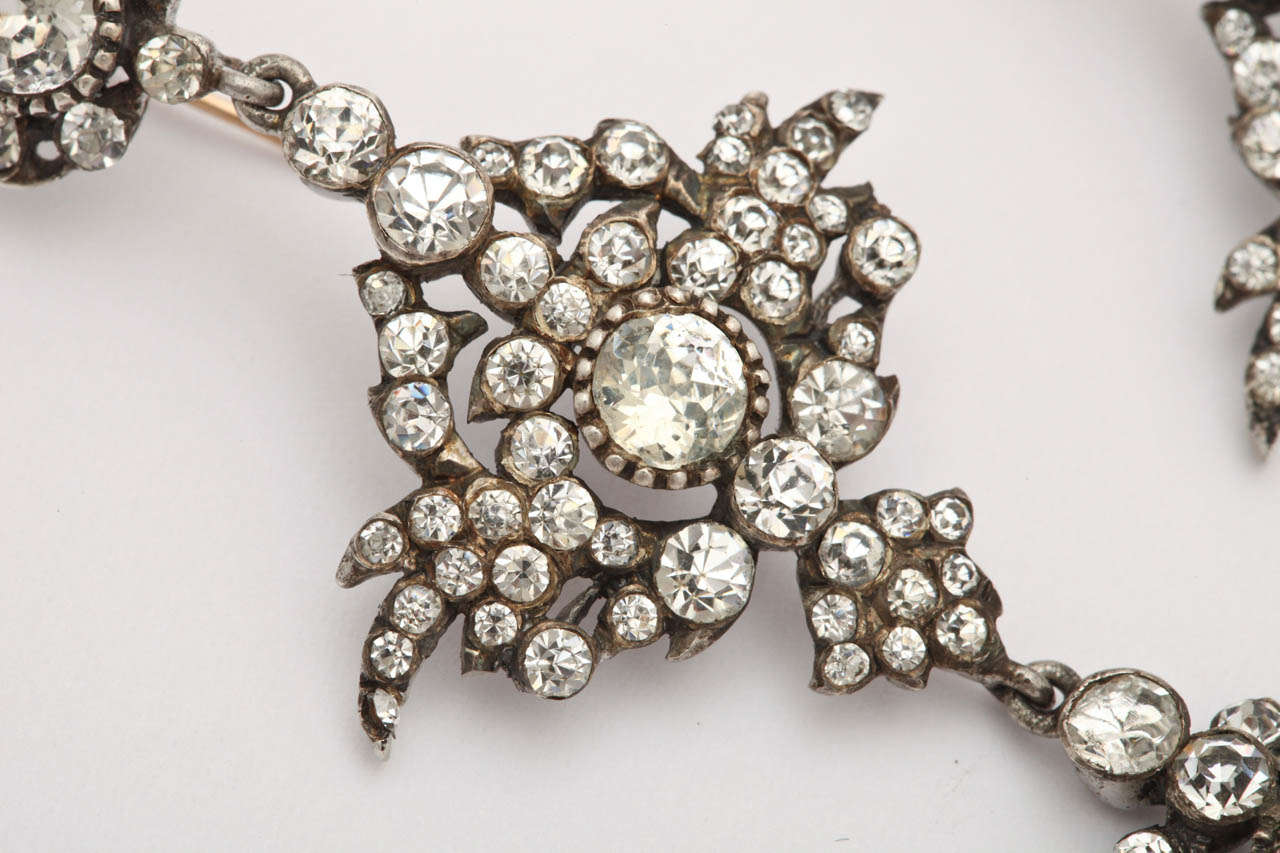 Women's Antique Edwardian Paste Chandelier Earrings For Sale