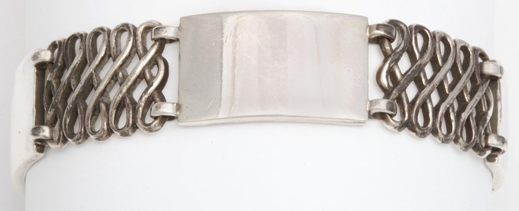 Georg Jensen Silver Alternating Link Bracelet For Sale 3