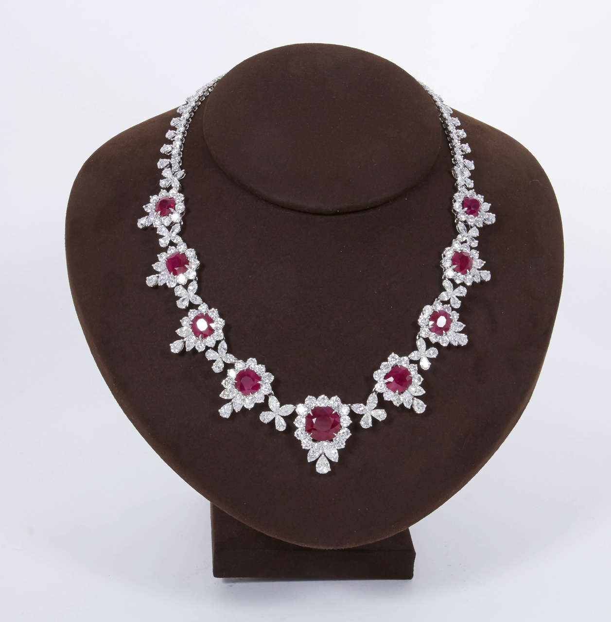 A one of a kind piece featuring beautiful rubies!

Over 36 carats of certified Ruby 

Over 46 carats of diamonds all handmade in New York and set in platinum.

This is an AMAZING piece to add to any collection.

